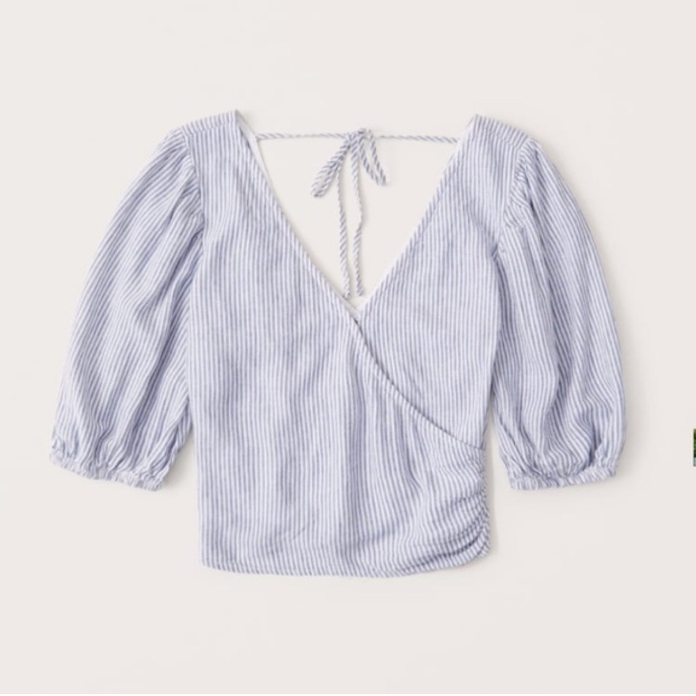 Abercrombie & Fitch Stripes Wrap Blouse